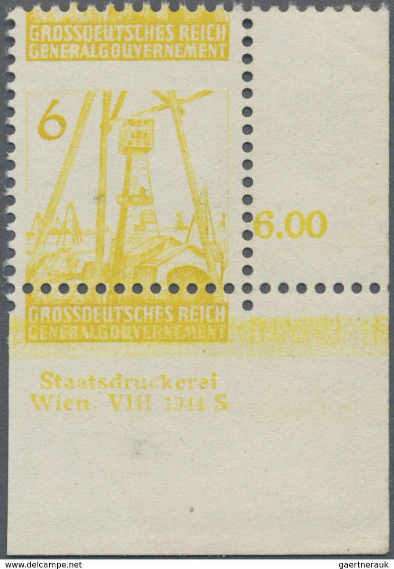 ** Dt. Besetzung II WK - Generalgouvernement: 1944, 6 (Gr) Gelb Bohrtürme, Gezähnter Probedruck Von Der - Occupazione 1938 – 45