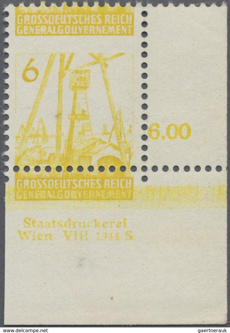 ** Dt. Besetzung II WK - Generalgouvernement: 1944, 6 (Gr) Gelb Bohrtürme, Gezähnter Probedruck Von Der - Occupation 1938-45