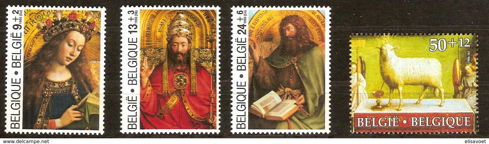 Belgie Belgique  1986 Yvertn° 2206-2209 *** MNH  Cote 14,80 Euro L' Agneau Mystique Lam Gods - Ungebraucht