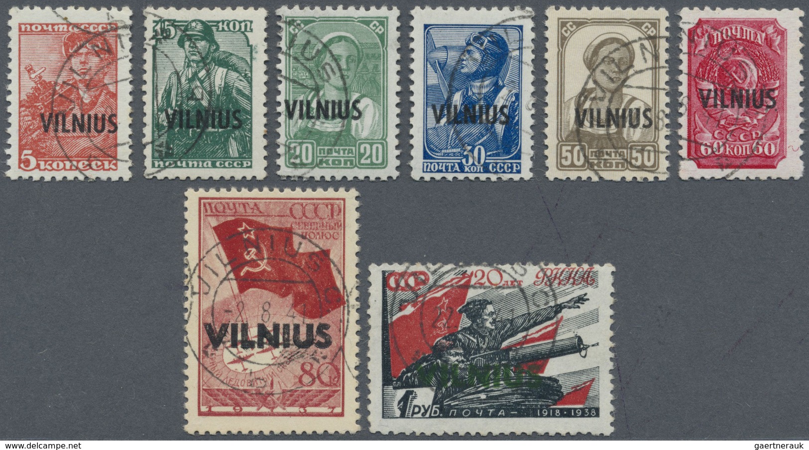 O Dt. Besetzung II WK - Litauen: 1941, Freimarken Und Sondermarken 5 K Bis 1 R Mit Aufdruck "VILNIUS" - Besetzungen 1938-45