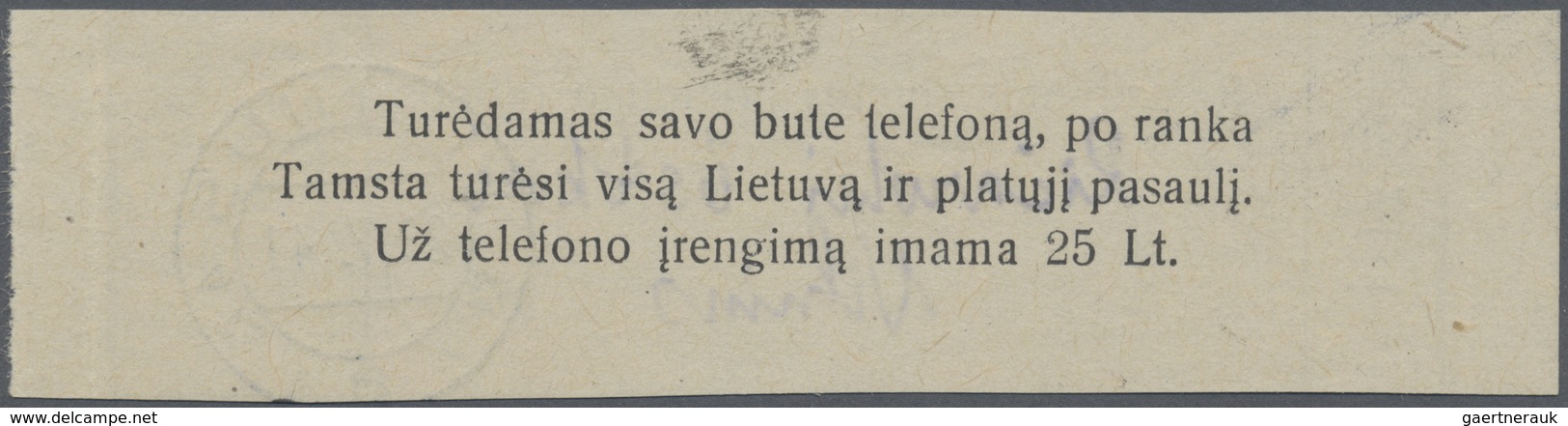 Br Dt. Besetzung II WK - Litauen: 1941, Freimarken Paar 5 K Braunrot Davon Eine Marke Rechts Ungezähnt, - Occupation 1938-45