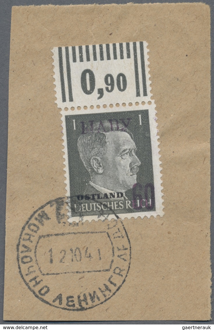 Brfst Dt. Besetzung II WK - Russland - Ljady: 1941, 60 Pfg. Auf 1 Pfg. Hitler Mit Schwarzgrauem Aufdruck, - Occupazione 1938 – 45