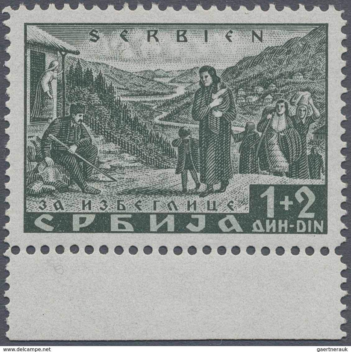 ** Dt. Besetzung II WK - Serbien: 1941, 1+2 D Flüchtlinge Mit PLATTENFEHLER, Postfrisch Mit Waager. Bug - Occupazione 1938 – 45