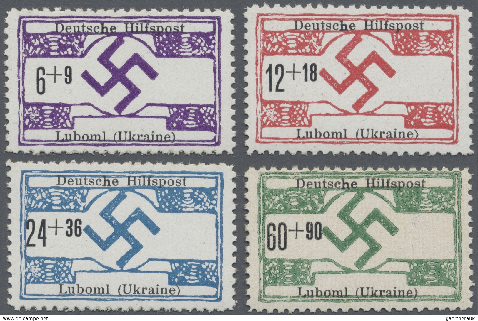 ** Dt. Besetzung II WK - Ukraine - Hilfspostausgaben Der Zivilverwaltung: Nordukraine: 1944, 6 Pfg. Bis - Besetzungen 1938-45