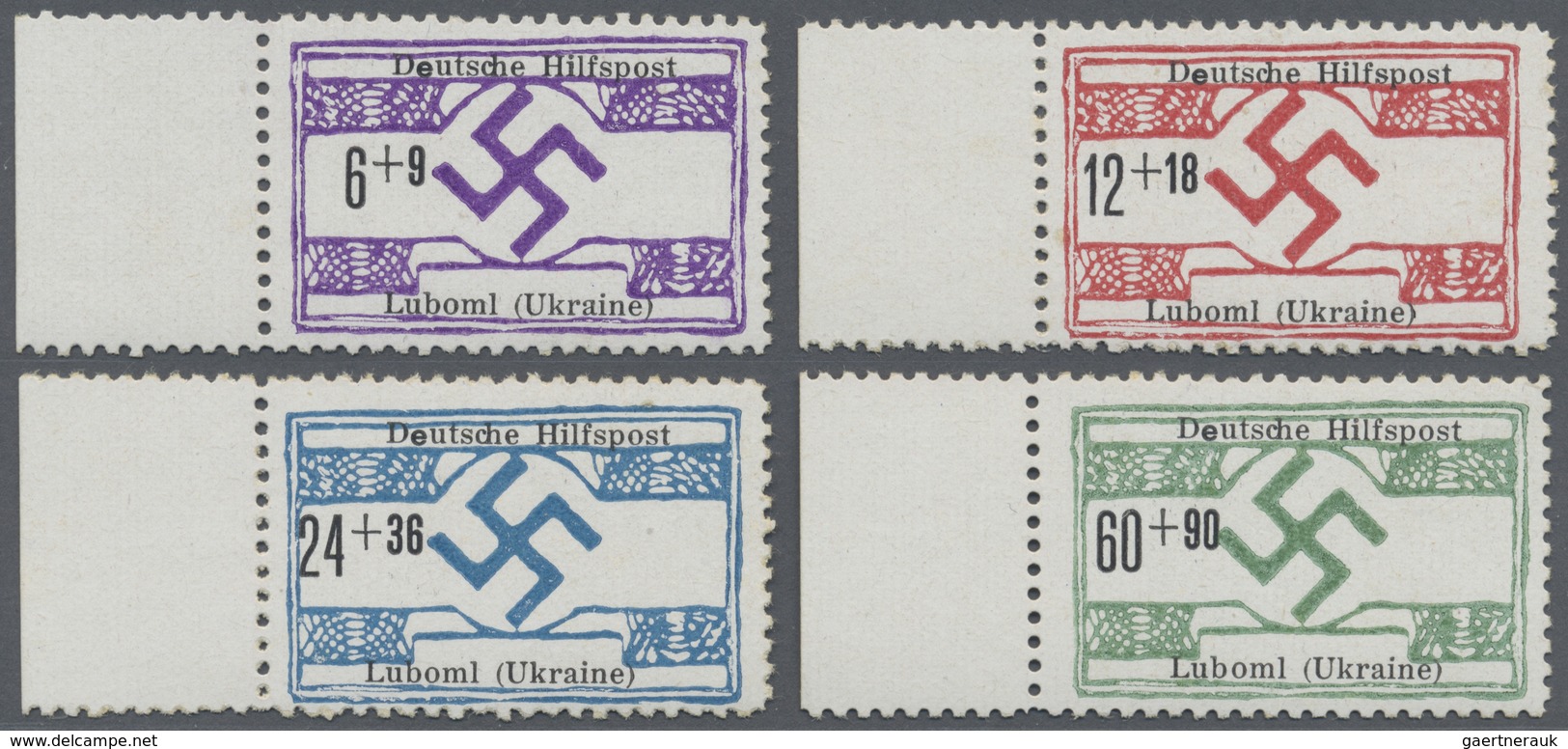 ** Dt. Besetzung II WK - Ukraine - Hilfspostausgaben Der Zivilverwaltung: 1944, 6 Pfg. Bis 60 Pfg. Lubo - Occupation 1938-45