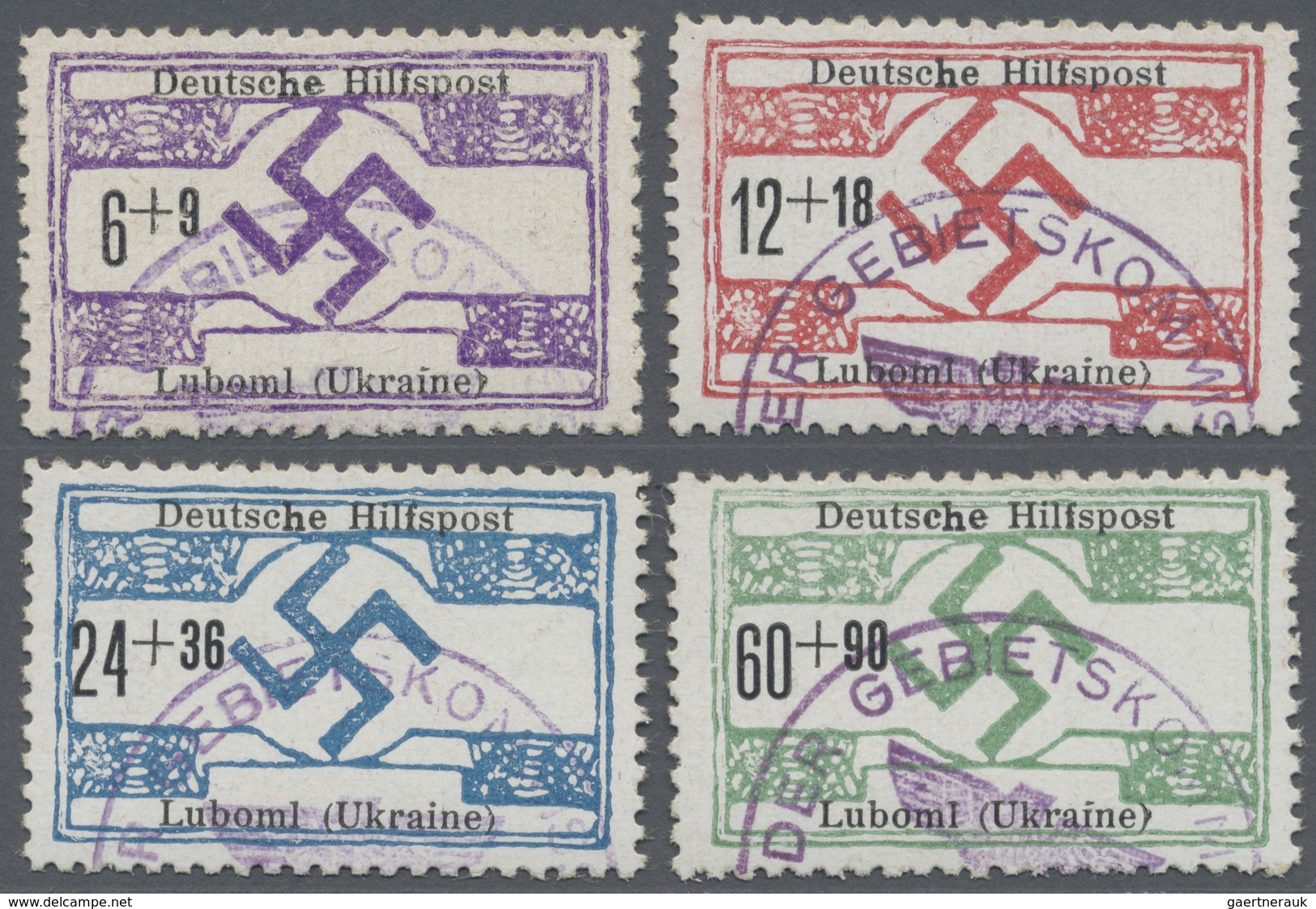 O Dt. Besetzung II WK - Ukraine - Hilfspostausgaben Der Zivilverwaltung: Nordukraine: 1944, 6 Pfg. Bis - Occupazione 1938 – 45