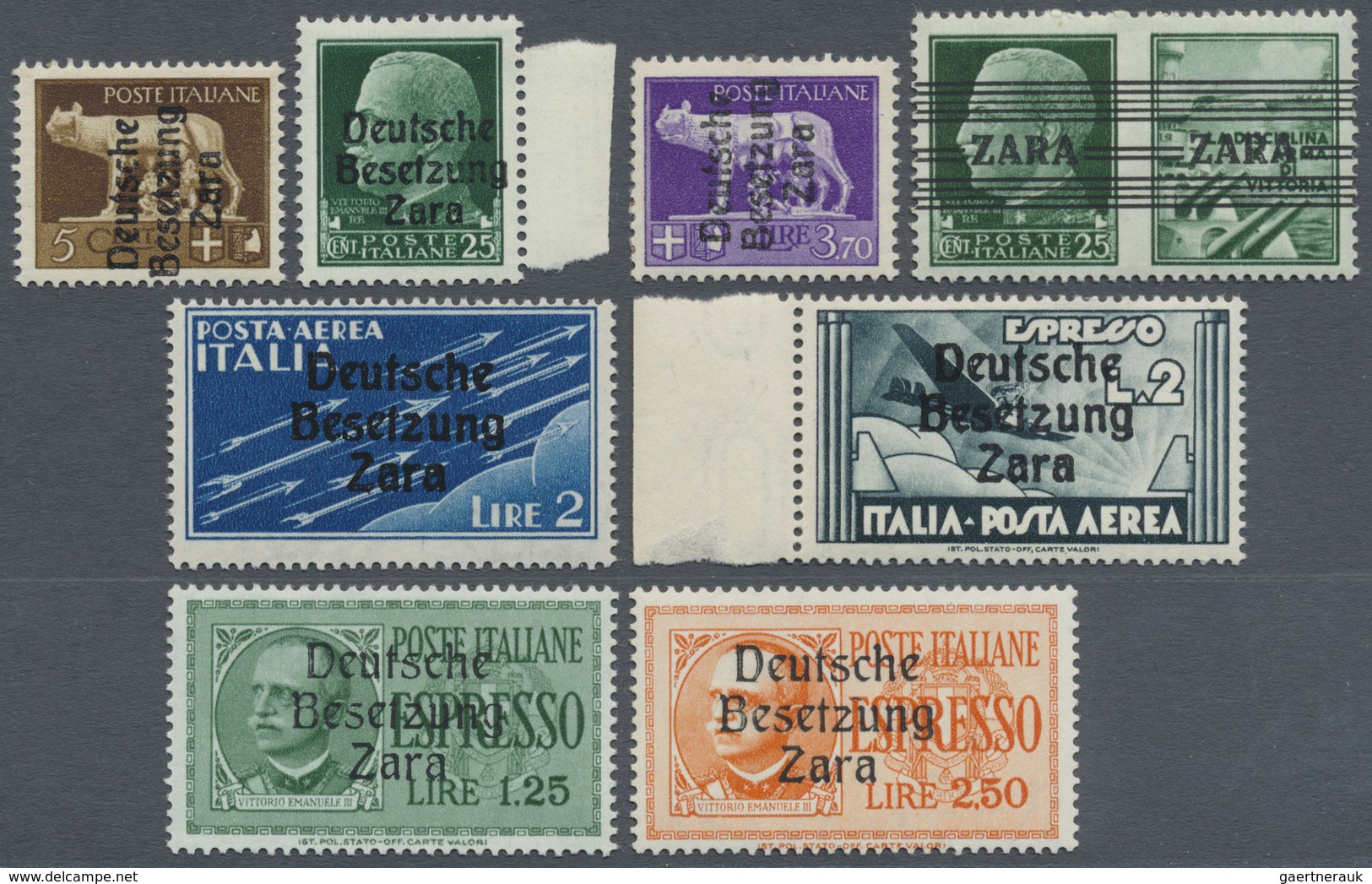 ** Dt. Besetzung II WK - Zara: 1943: Kleines Postfrisches Lot, Dabei Die 3,70 Lire (Michel 480) Und Der - Occupation 1938-45