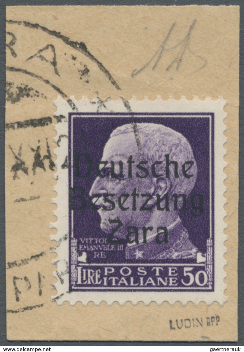 Brfst Dt. Besetzung II WK - Zara: 1943, Freimarke 50 L Dunkelviolett Mit Echtem Aufdruck Type I Auf Briefs - Besetzungen 1938-45