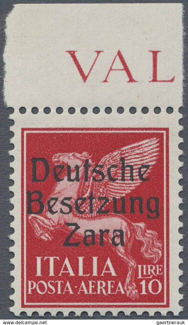 ** Dt. Besetzung II WK - Zara: 1943: 10 L Flugmarke Rot Mit Aufdruck Type I "Deutsche Besetzung Zara", - Occupazione 1938 – 45