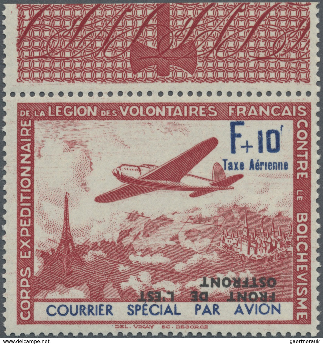 ** Dt. Besetzung II WK - Private Ausgaben: Frankreich 1941 Freiwilligen Legion Flugpostvignette F+10 F. - Besetzungen 1938-45