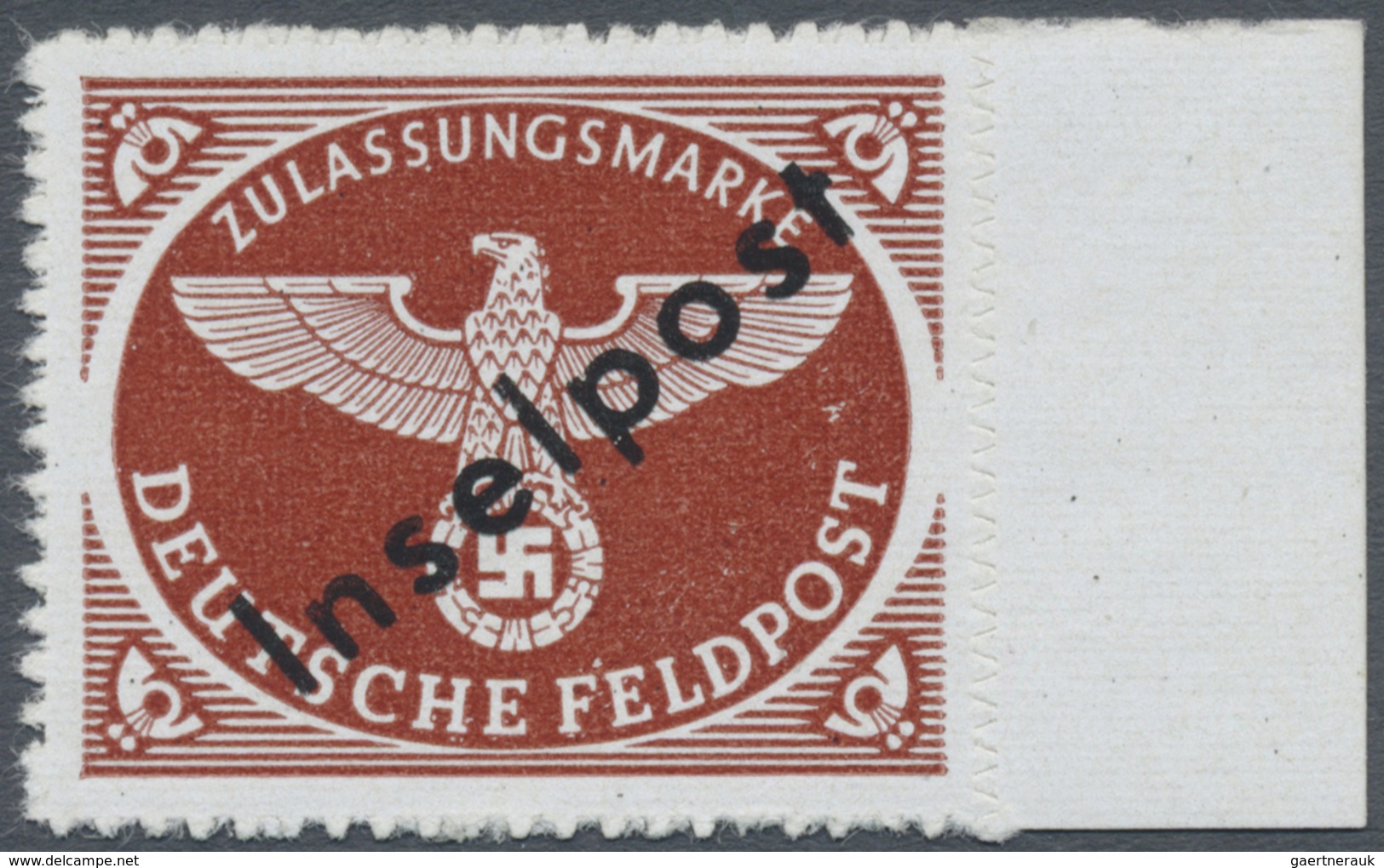 ** Feldpostmarken: 1944, "Inselpost" Sog. Vukovar-Aufdruck Postfrisch Vom Rechten Seitenrand Postfrisch - Altri & Non Classificati