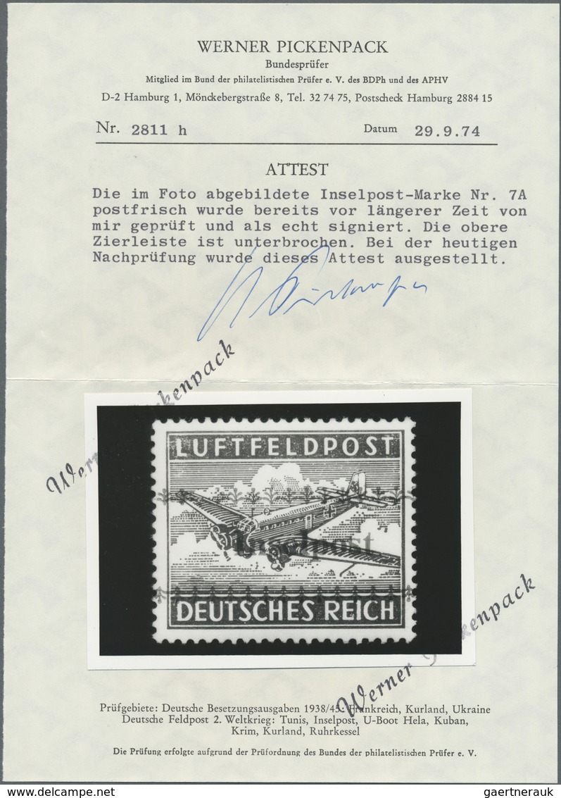 ** Feldpostmarken: 1944, Kreta-Aufdruck Auf Luftpost-Zulassungsmarke Gezähnt, Postfrisch Mit Leichten S - Sonstige & Ohne Zuordnung