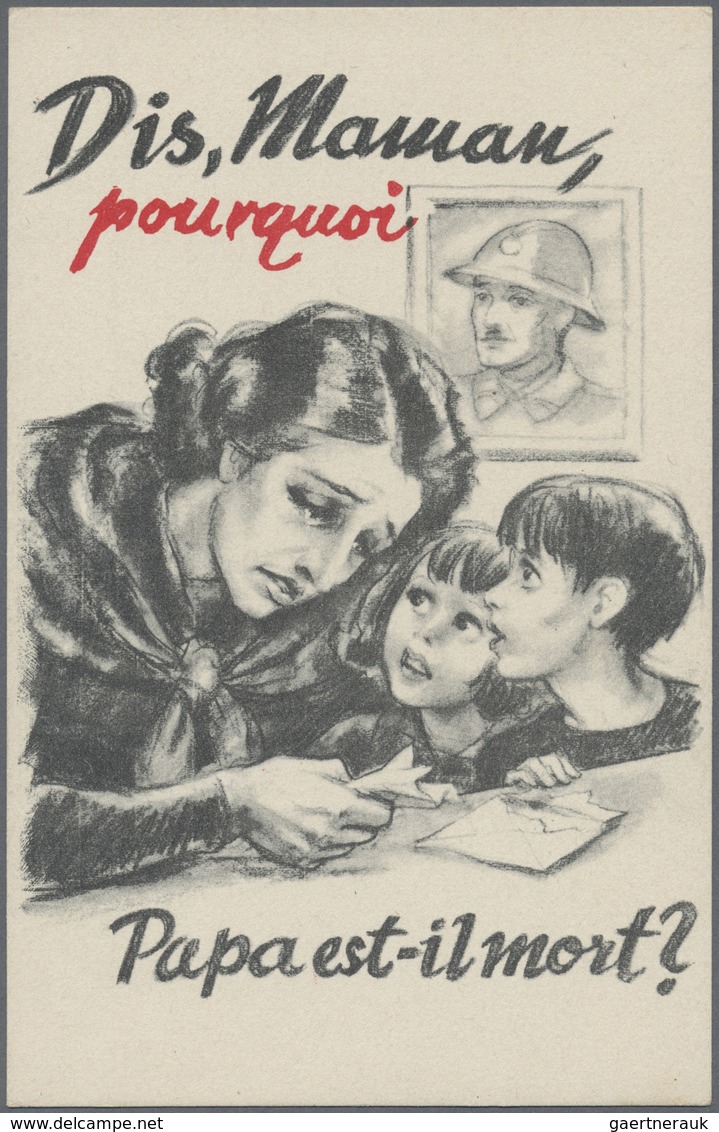 Br Kriegs- Und Propagandafälschungen: Deutsche Propagandakarte Für Frankreich: Dis, Maman, Pourquoi Pap - Autres & Non Classés