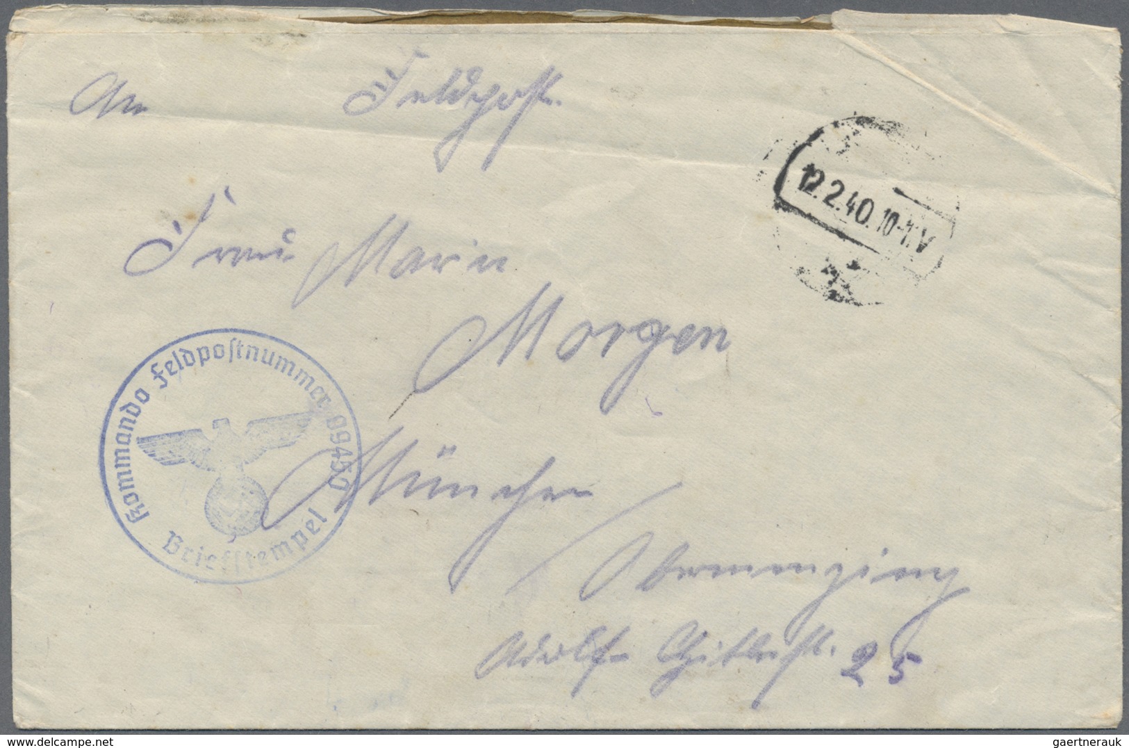 Br Feldpost 2. Weltkrieg: 1940, Zwei Feldpostbriefe Von Matrosen Bei Feldpostnummer M 09450 (Schiff Nr. - Altri & Non Classificati