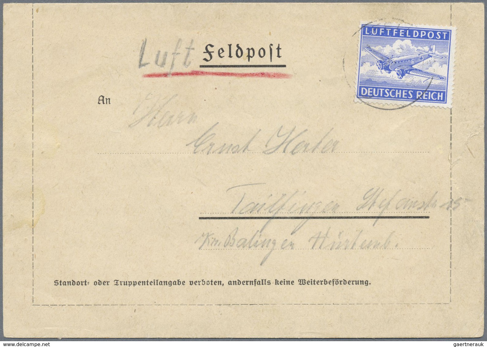 Br Feldpost 2. Weltkrieg: 1942, Zwei Ausgeflogene FP-Belege (1x Lupo-Faltbrief) Von Einheiten Der 305. - Sonstige & Ohne Zuordnung