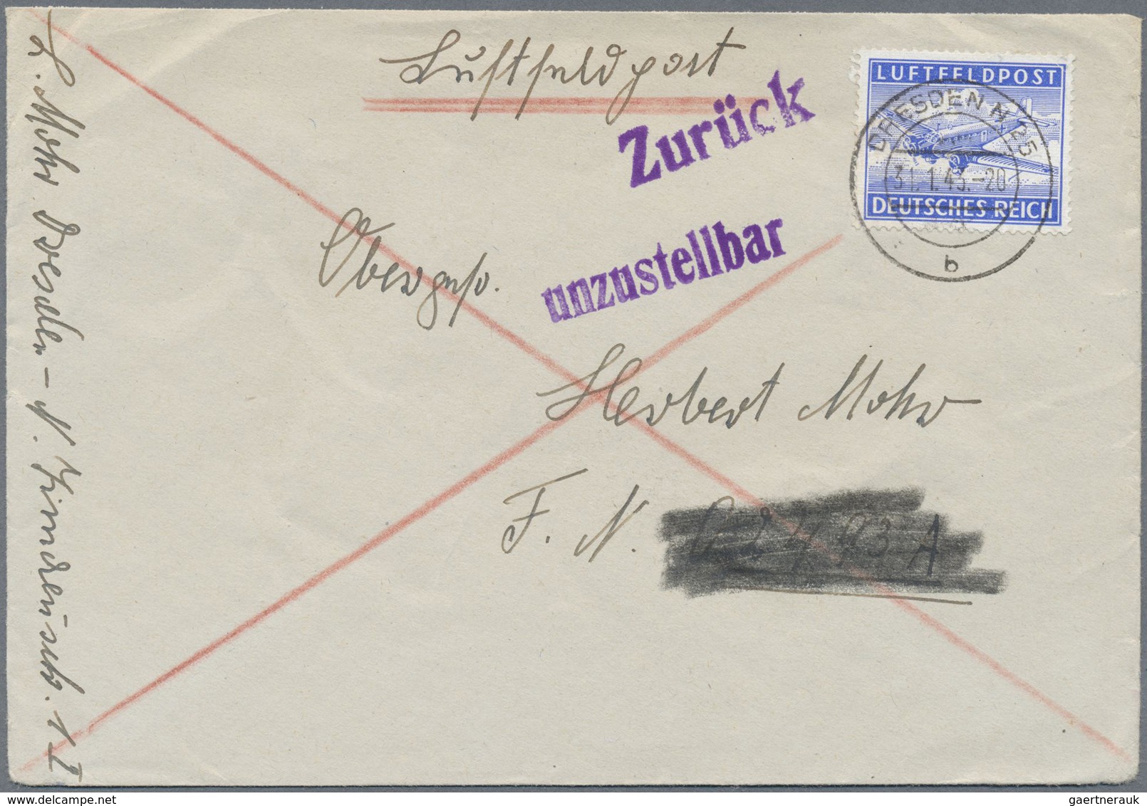 Br Feldpost 2. Weltkrieg: 1942 (11.12.), Luft-FP-Brief Aus Dem "Kessel Von Stalingrad" Mit Normstempel - Sonstige & Ohne Zuordnung