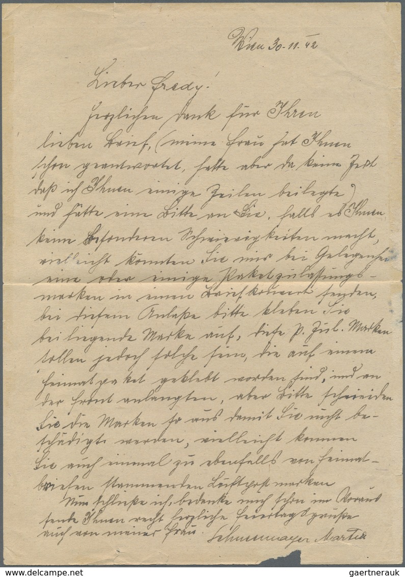 Br Feldpost 2. Weltkrieg: 1942 (28.12.), Ausgeflogener FP-Brief Aus Dem "Kessel Von Stalingrad" Mit Nor - Autres & Non Classés