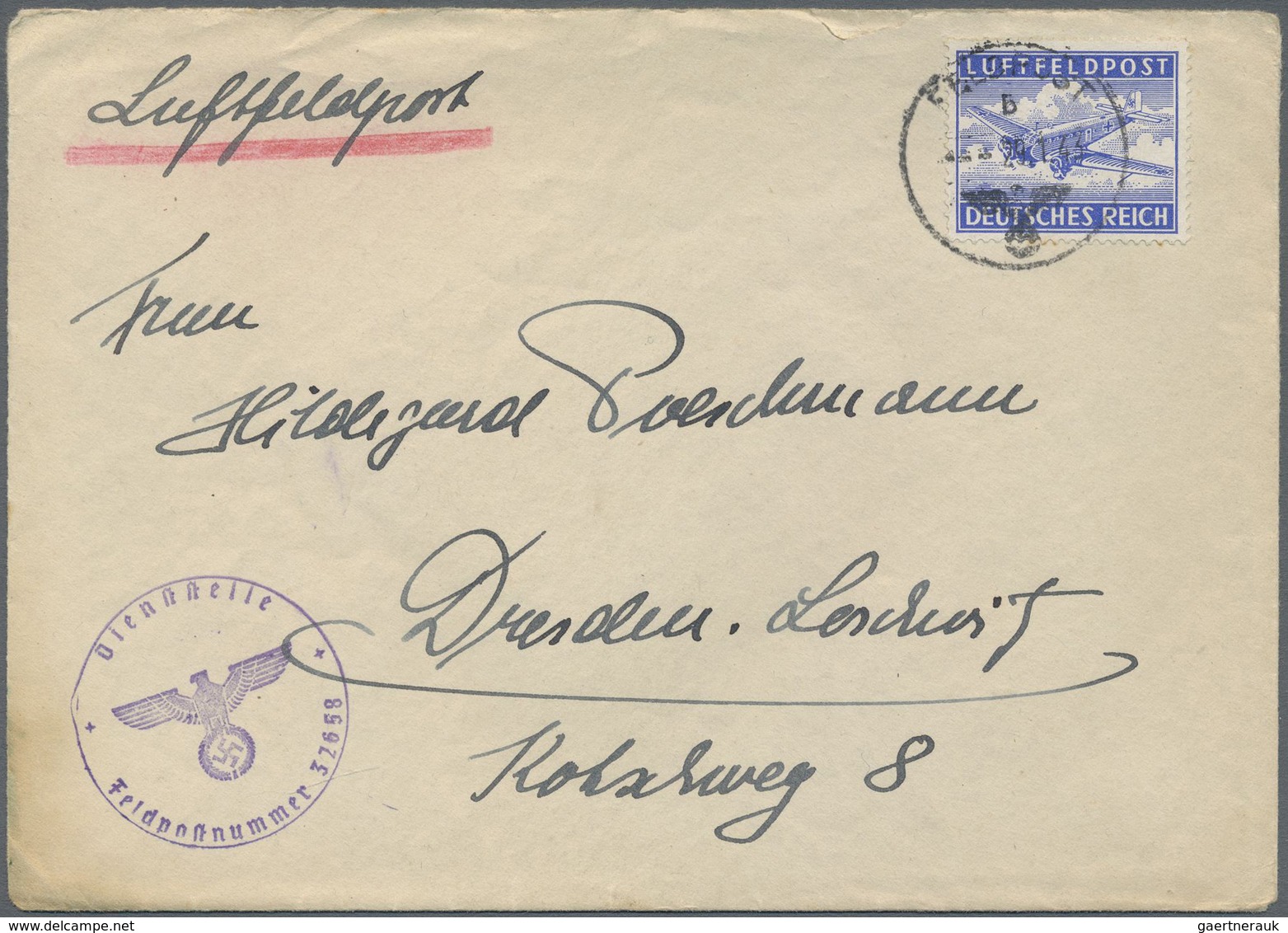 Br Feldpost 2. Weltkrieg: 1943 (29.1.), Luft-FP-Brief (interss. Text-Neujahrsappell, Besuch Bei Der Div - Altri & Non Classificati