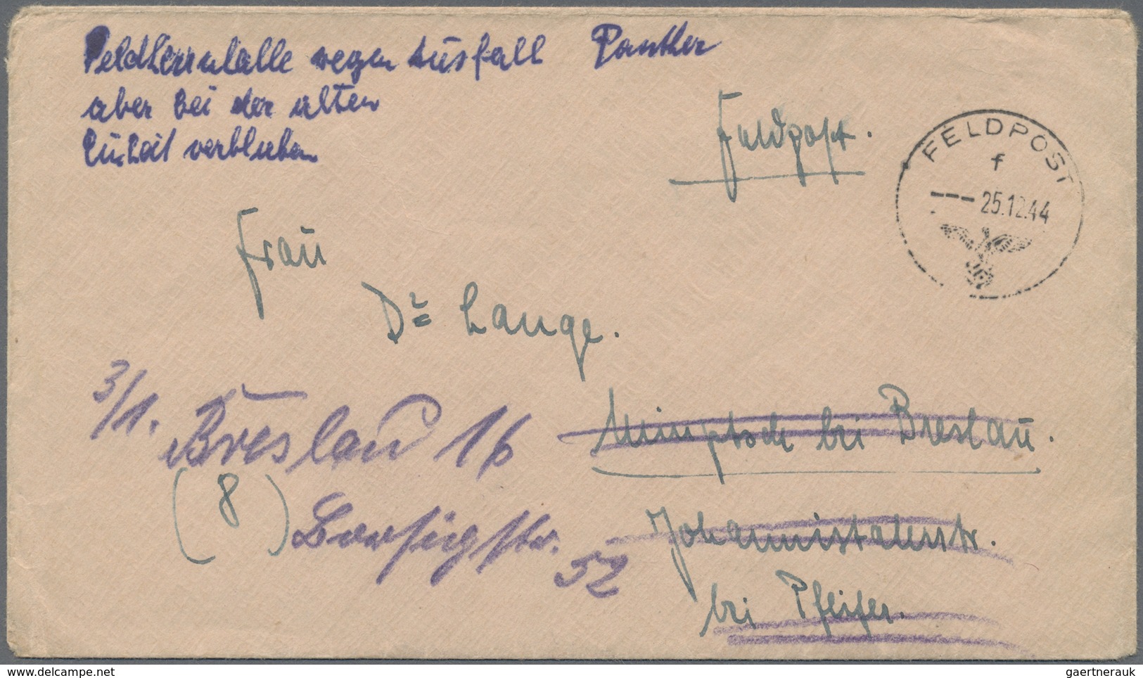 Br Feldpost 2. Weltkrieg: 1944 (25.12.), Ausgeflogener FP-Brief Aus Der "Festung Budapest"mit Abs. 3118 - Altri & Non Classificati