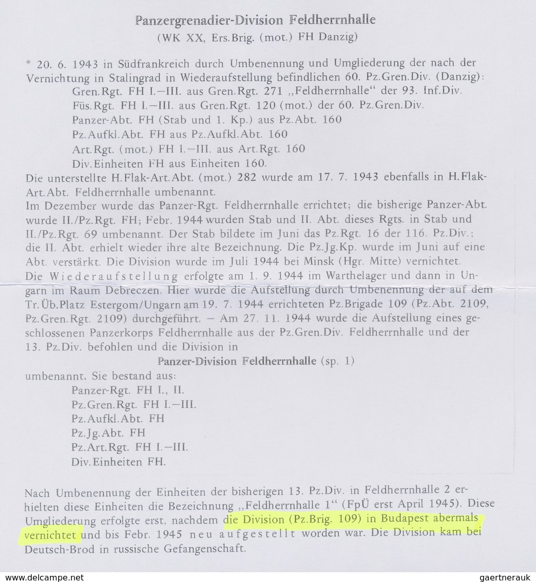 Br Feldpost 2. Weltkrieg: 1944 (25.12.), Ausgeflogener FP-Brief Aus Der "Festung Budapest"mit Abs. 3118 - Autres & Non Classés