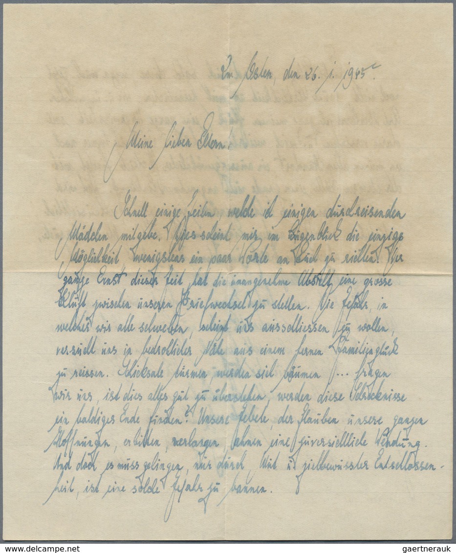 Br Feldpost 2. Weltkrieg: 1945, (24.2.), FP-Brief (inter. Text: mehrtägiger Sondereinsatz auf See.., An