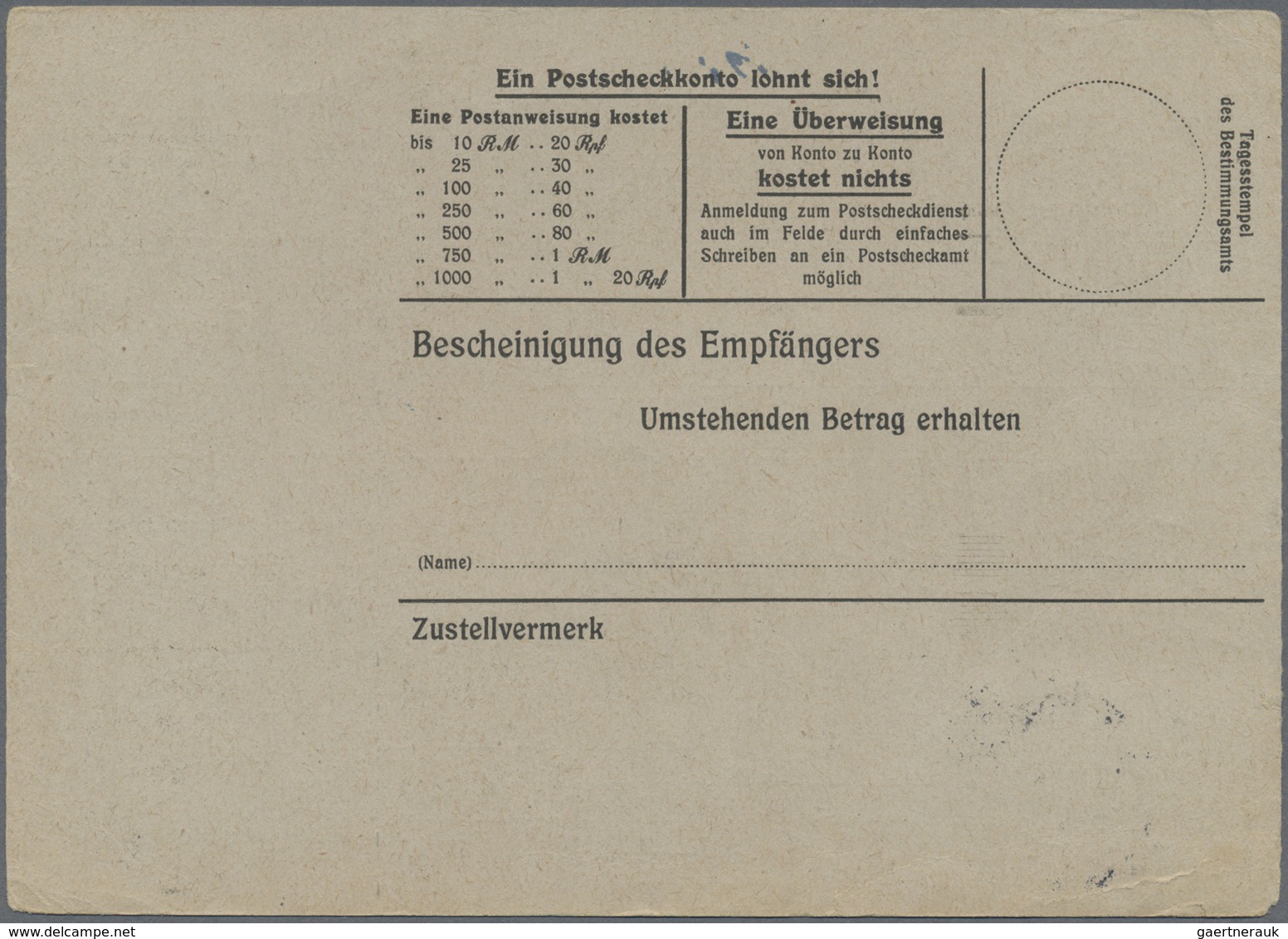 Br Feldpost 2. Weltkrieg: 1945 (6.3.), Frankierte FP-Anweisung (Mittelstück Mit Anhängendem Empfängerab - Sonstige & Ohne Zuordnung