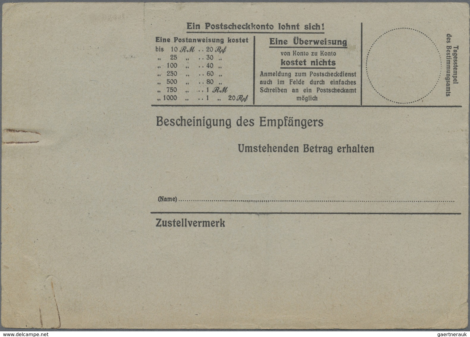 Br Feldpost 2. Weltkrieg: 1945 (19.3.), Frankierte FP-Anweisung (Mittelstück Mit Anhängendem Empfängera - Sonstige & Ohne Zuordnung
