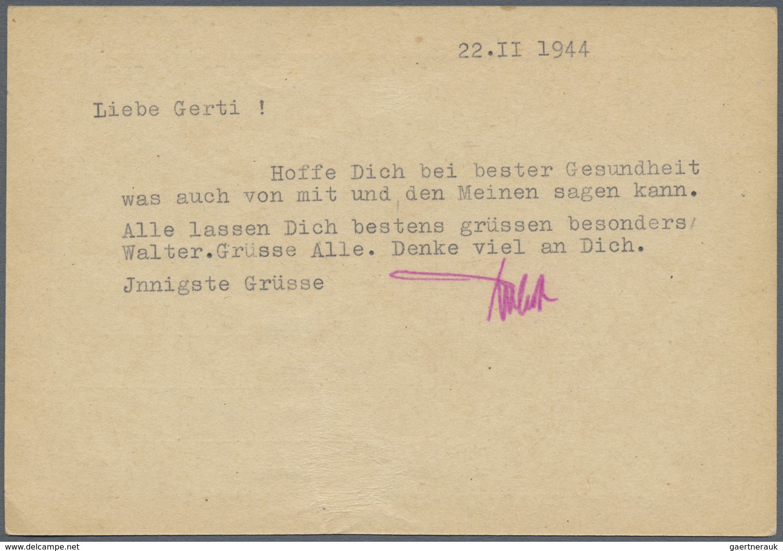 Br Ghetto-Post: Theresienstadt: 1944, 6 Pfg. Ganzsachenkarte Aus PILSEN 26.IV. Nach Theresienstadt Mit - Sonstige & Ohne Zuordnung