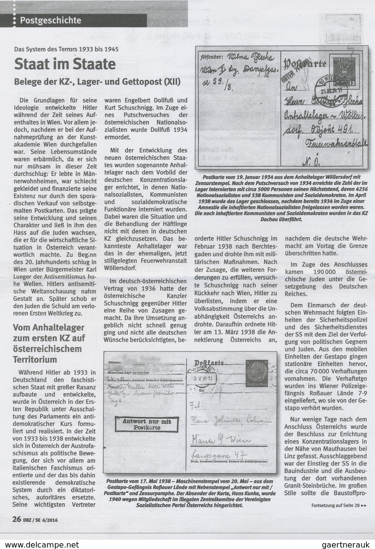 Br KZ-Post: 1934, Postkarte Ab WIEN 29.5.34 In Das Anhaltelager Wöllendorf. Nach Dem Putschversuch 1934 - Lettres & Documents