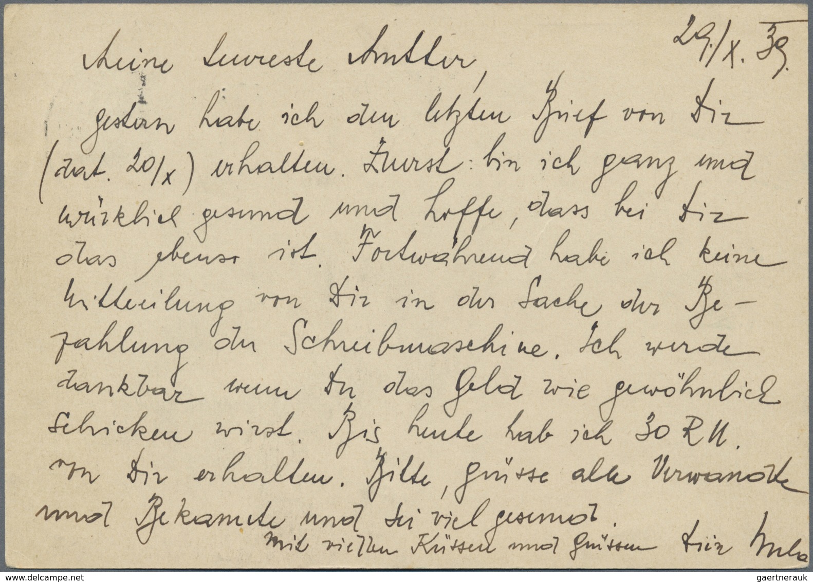 Br KZ-Post: 1941 KZ Buchenwald, 2 Frühe Postkarten (29.10.39 Block 46 Und 31.10.41 Block 48) Mit Unters - Lettres & Documents