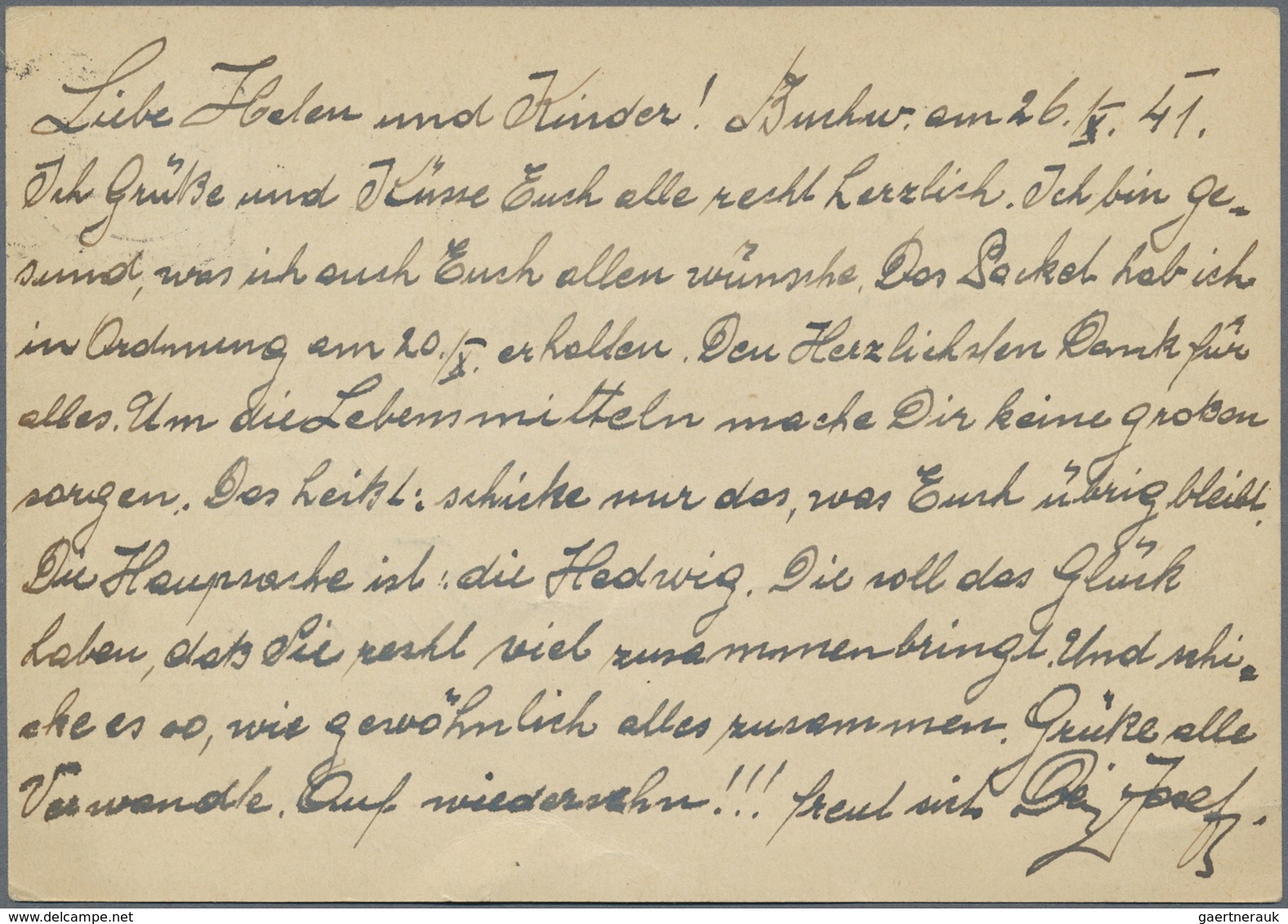 Br KZ-Post: 1941 KZ Buchenwald, 2 Frühe Postkarten (29.10.39 Block 46 Und 31.10.41 Block 48) Mit Unters - Briefe U. Dokumente