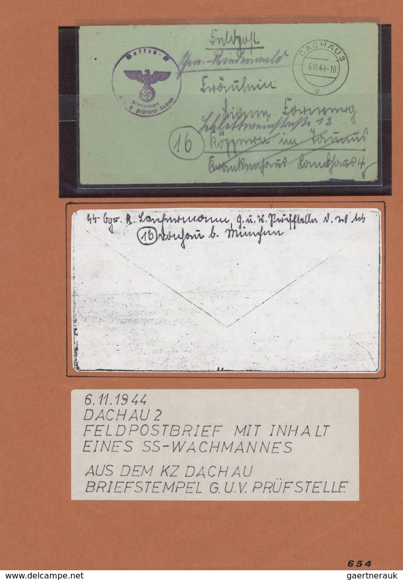 Br KZ-Post: Dachau II 1944 (6.11) Feldpost-Brief Mit Mehrseitigem Inhalt Eines SS-Wachmannes Mit Sehr S - Storia Postale