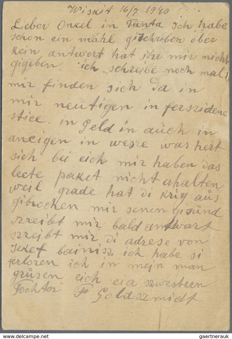 GA KZ-Post: 1940 Generalgouvernement: Optisch Eindrucksvolle Eingeschriebene Postkarte Von Herrn Goldsc - Lettres & Documents