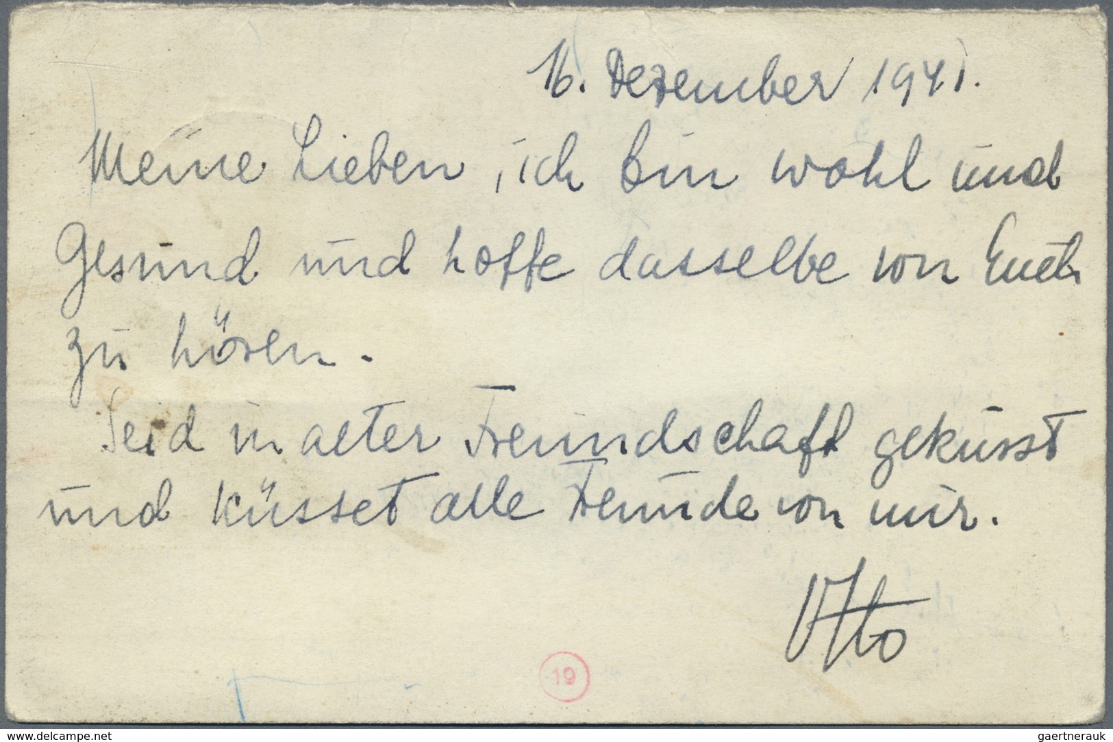 GA KZ-Post: 1941 Ghetto Litzmannstadt: Dänische Antwort-Ganzsachen-Karte 25 Öre Mit Absenderstempel "De - Storia Postale