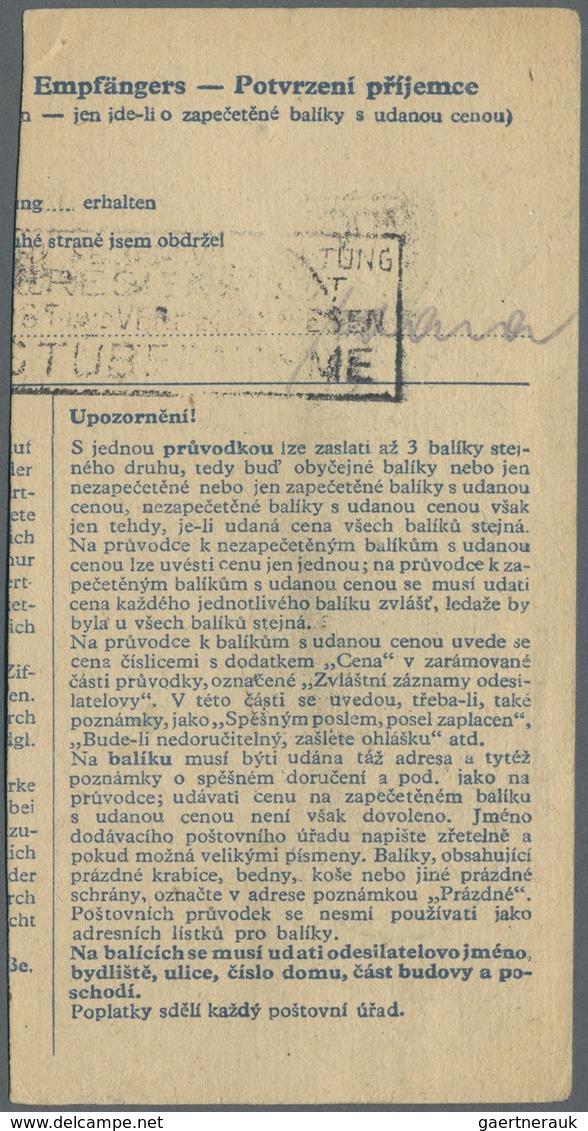 Br KZ-Post: Theresienstadt 1943 (19.10. Und 20.12.): Vordruckpostkarte Für Bestätigung Eine Empfangenen - Storia Postale