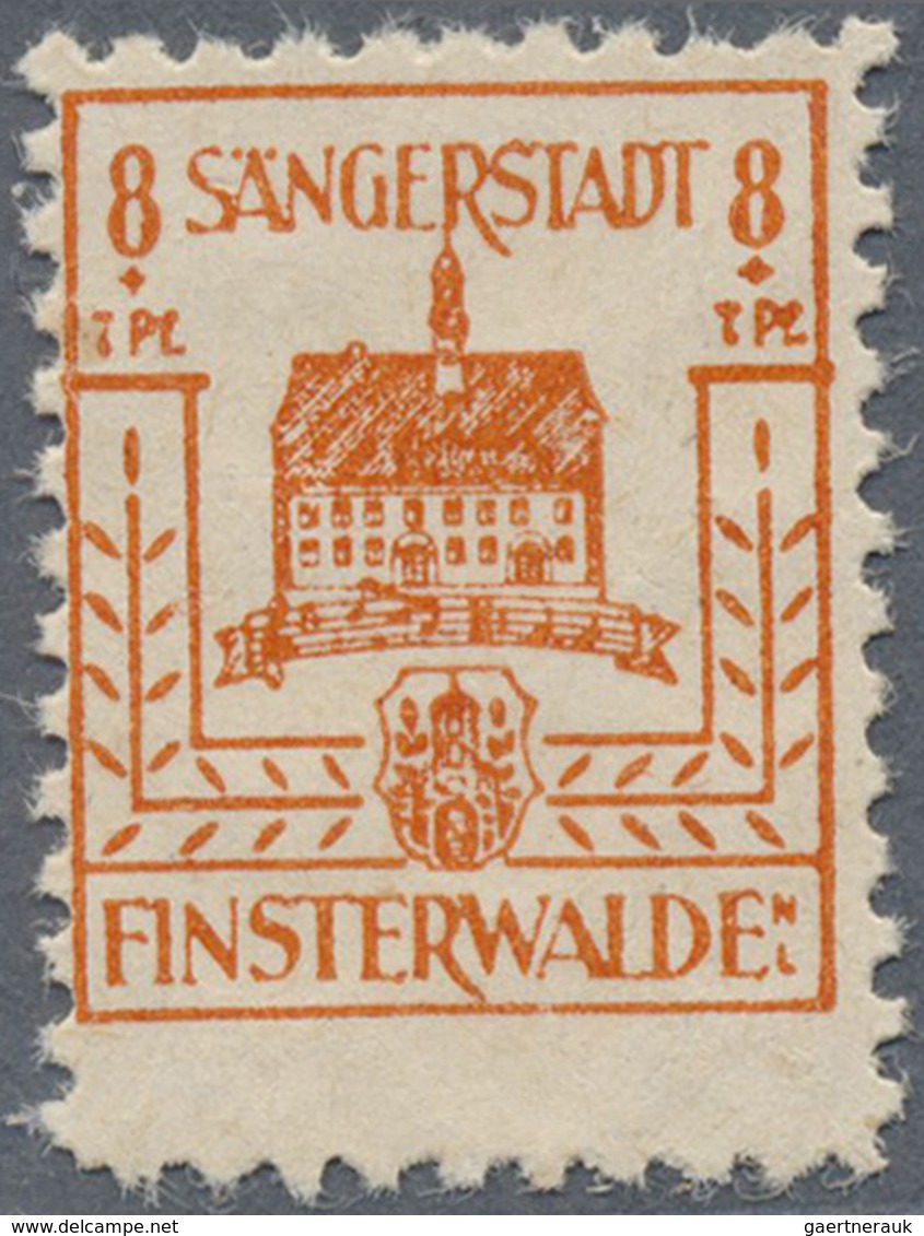 ** Deutsche Lokalausgaben Ab 1945: FINSTERWALDE, 1945: Wiederaufbau 8 Pf + 7 Pf, Gelblichrot Mit Amtlic - Altri & Non Classificati