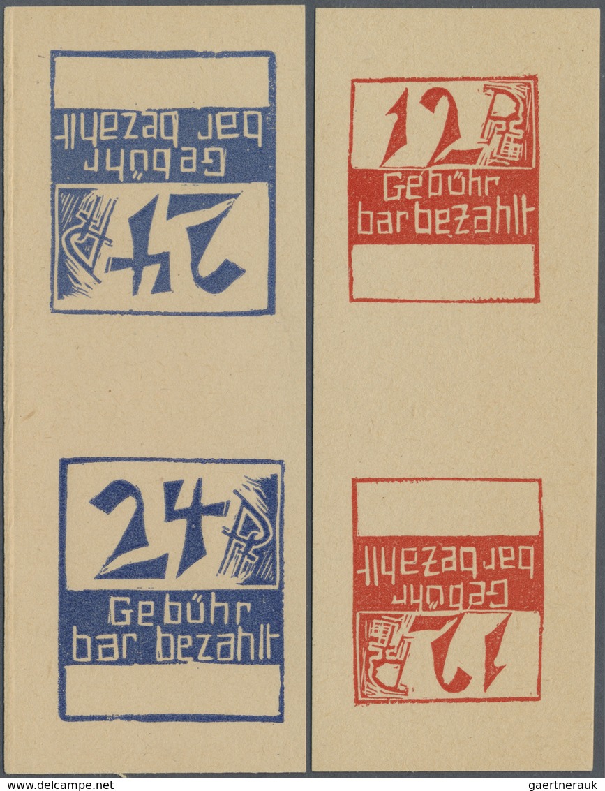 (*) Deutsche Lokalausgaben Ab 1945: 1946: FRANKENAU, 12 Und 24 Pfg, Je Im Senkrechten Kehrdruckpaar Unge - Altri & Non Classificati