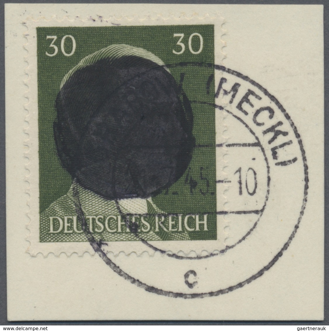 Brfst Deutsche Lokalausgaben Ab 1945: Grabow: 1945, 30 Pfg. Mit Schwärzung Auf Briefstück Mit Stempel "GRA - Sonstige & Ohne Zuordnung