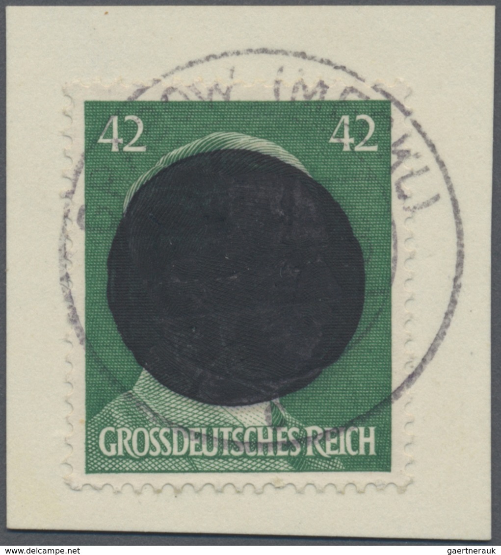 Deutsche Lokalausgaben Ab 1945: Grabow: 1945, 42 Pfg. Mit Schwärzung Auf Briefstück Mit Stempel "GRA - Autres & Non Classés