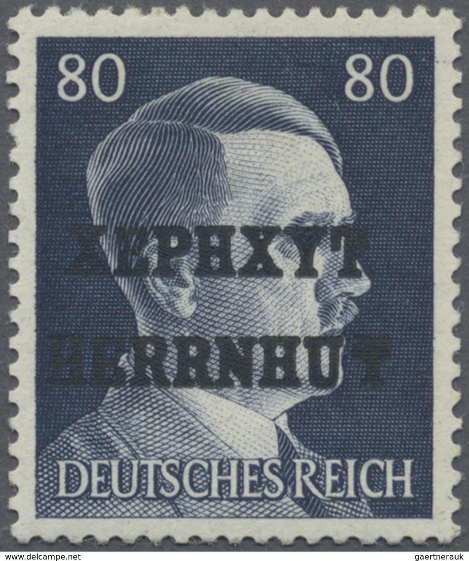 Br Deutsche Lokalausgaben Ab 1945: Herrenhut: 1945, 80 Pfg. Hitler Mit Aufdruck, Postfrisch Mit Winzige - Autres & Non Classés