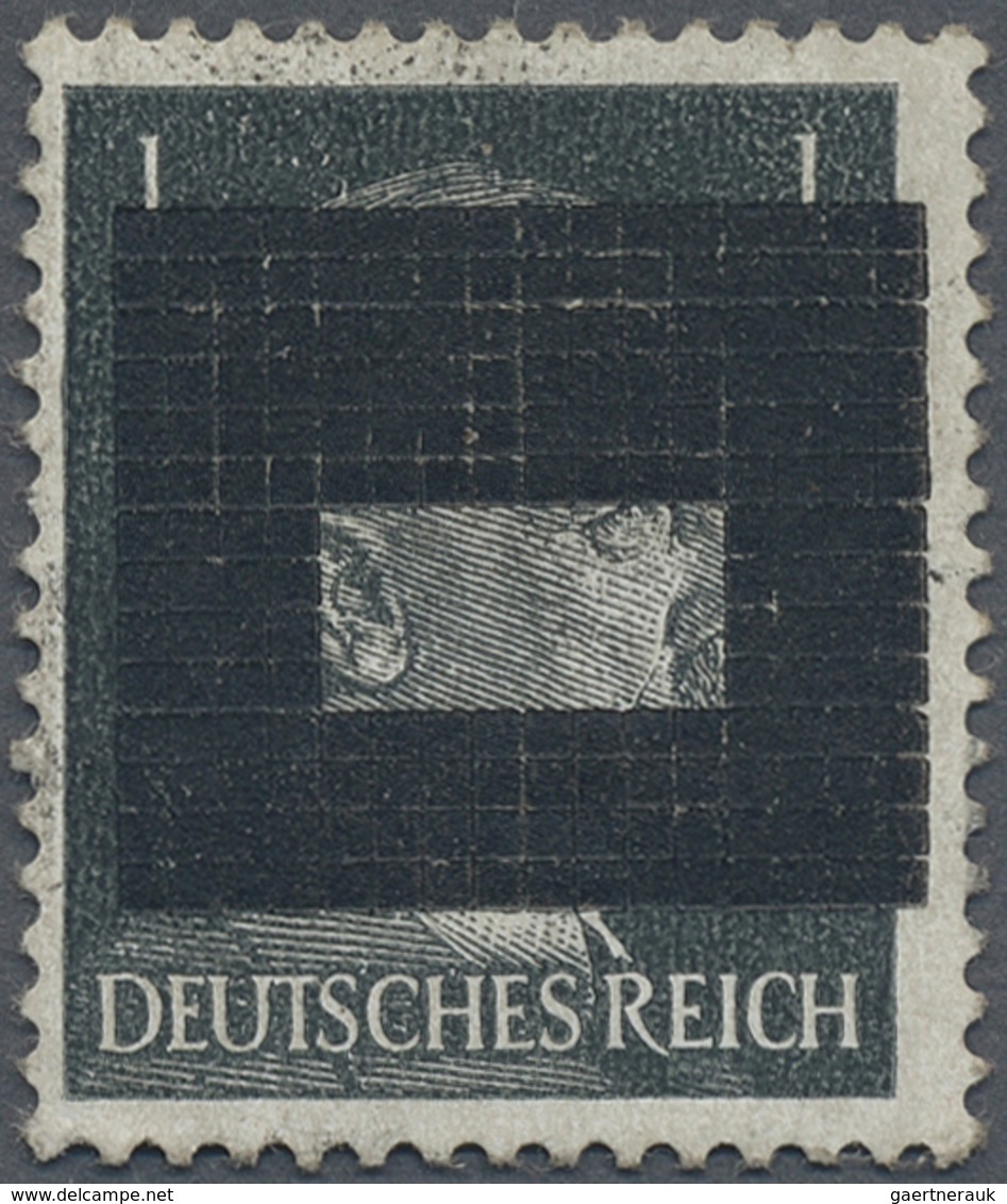 * Deutsche Lokalausgaben Ab 1945: Netschkau-Reichenbach: 1945, 1 Pfg. Hitler Mit Aufdruck Eines Rechte - Autres & Non Classés