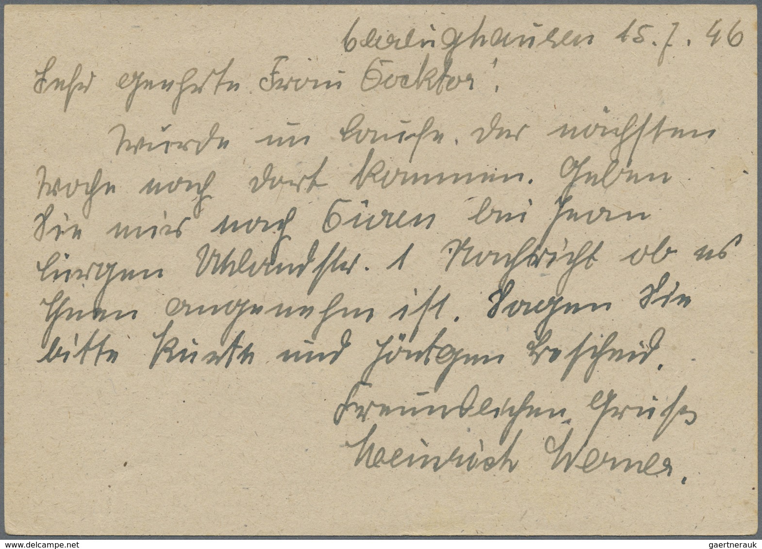 GA Alliierte Besetzung - Notausgaben: Britische Zone: Hoffnungsthal: 1946, 6 Rpf Zu 6 Pfg. Notganzsache - Sonstige & Ohne Zuordnung