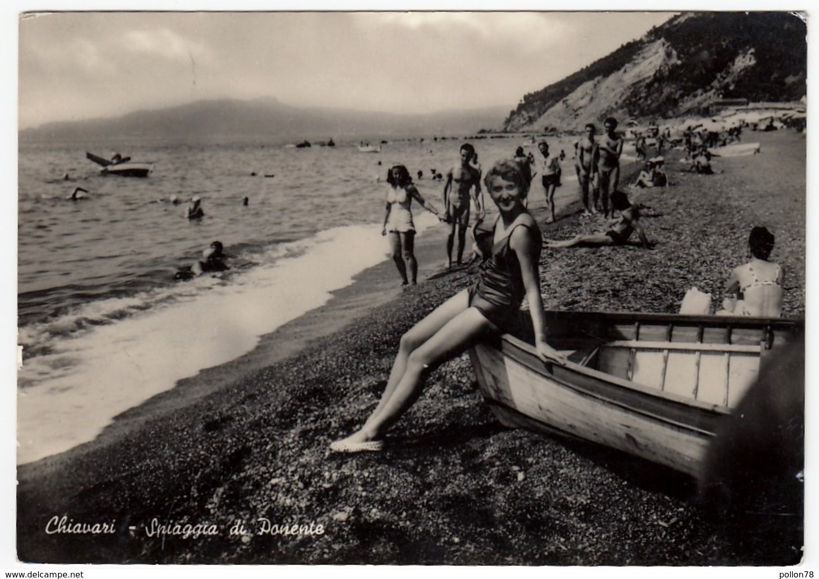 CHIAVARI - SPIAGGIA DI PONENTE - GENOVA - 1955 - Genova