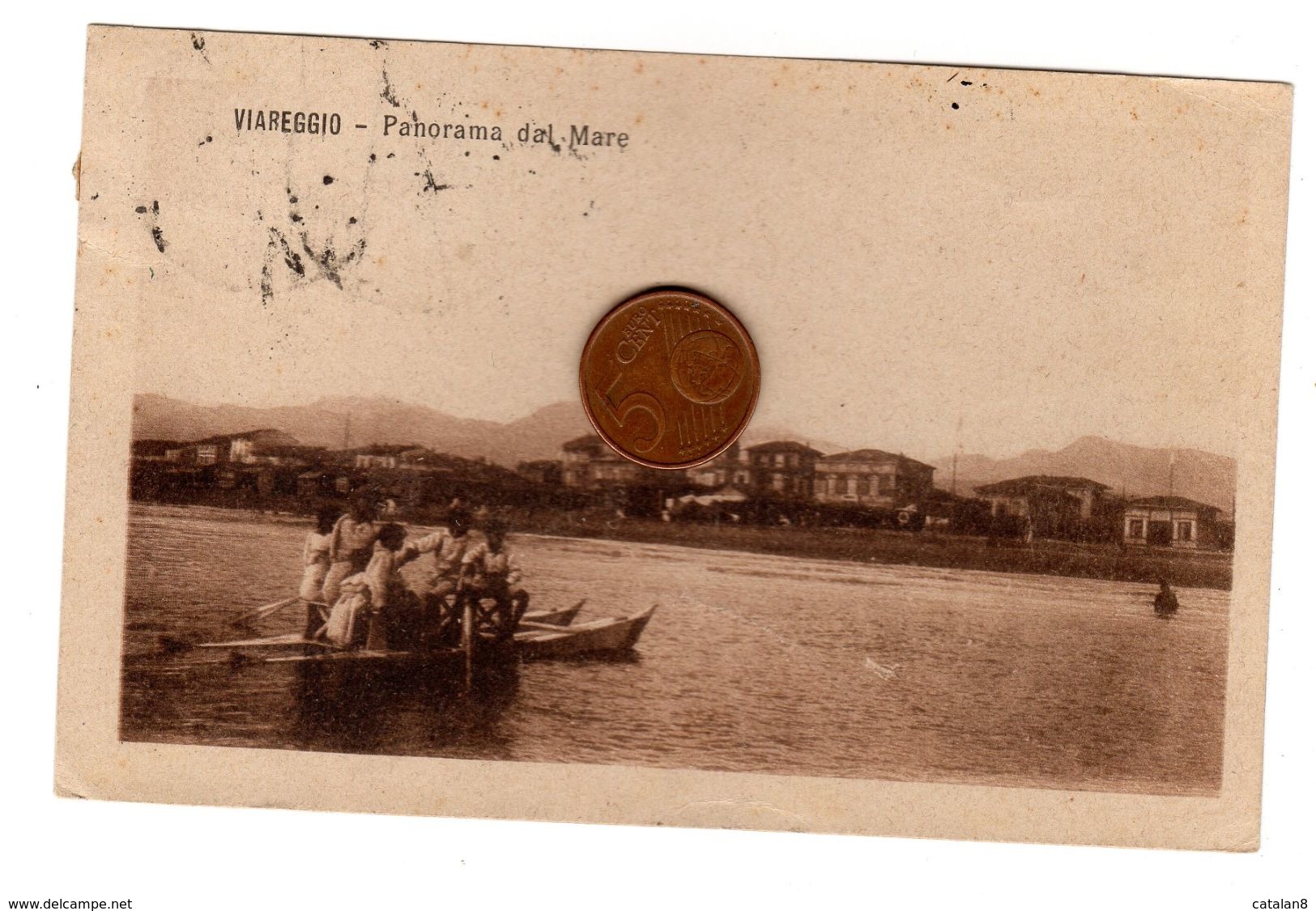 F1232 VIAREGGIO PANORAMA DAL MARE PEDALO' CON BAGNANTI - Viareggio