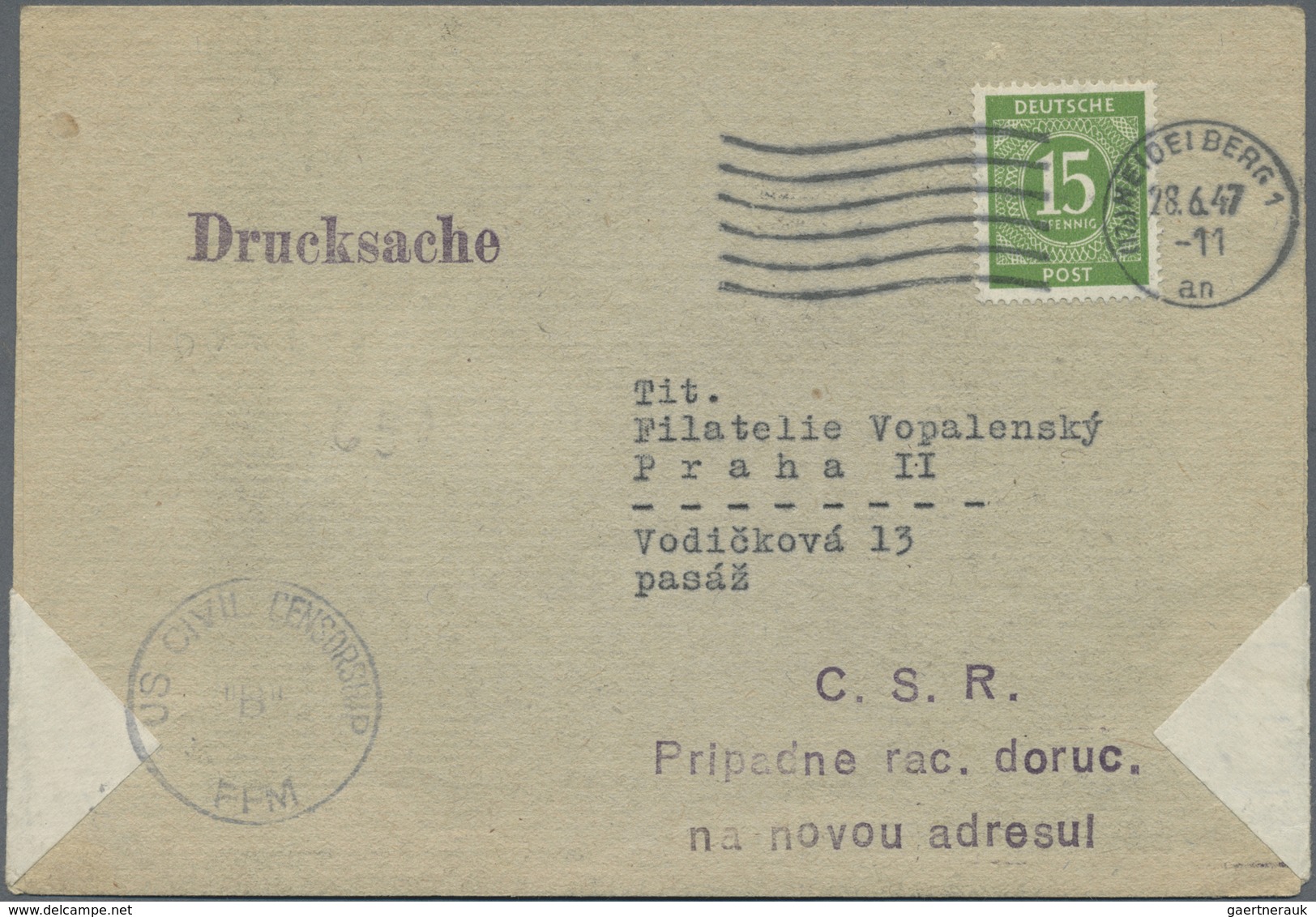 Br Alliierte Besetzung - Gemeinschaftsausgaben: 1946, 15 Pf. Dunkelgelblichgrün Als Sehr Seltene Einzel - Autres & Non Classés