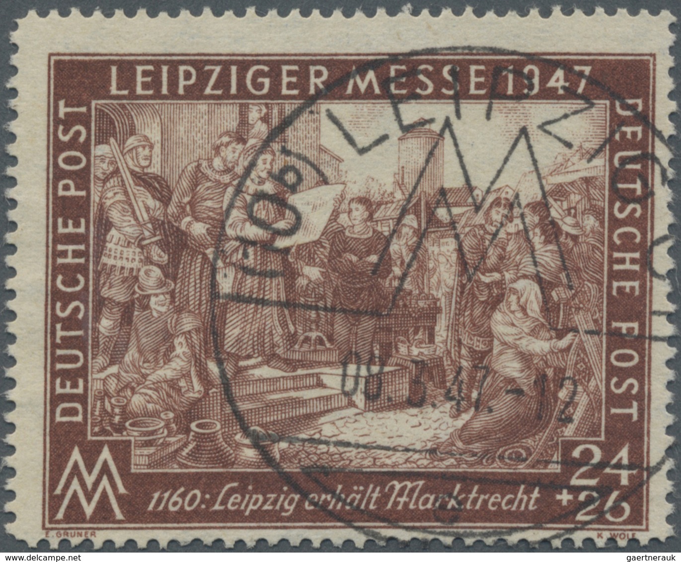 O Alliierte Besetzung - Gemeinschaftsausgaben: 1947, Leipziger Messe 24 + 26 Pf Kupfertiefdruck In Lin - Autres & Non Classés