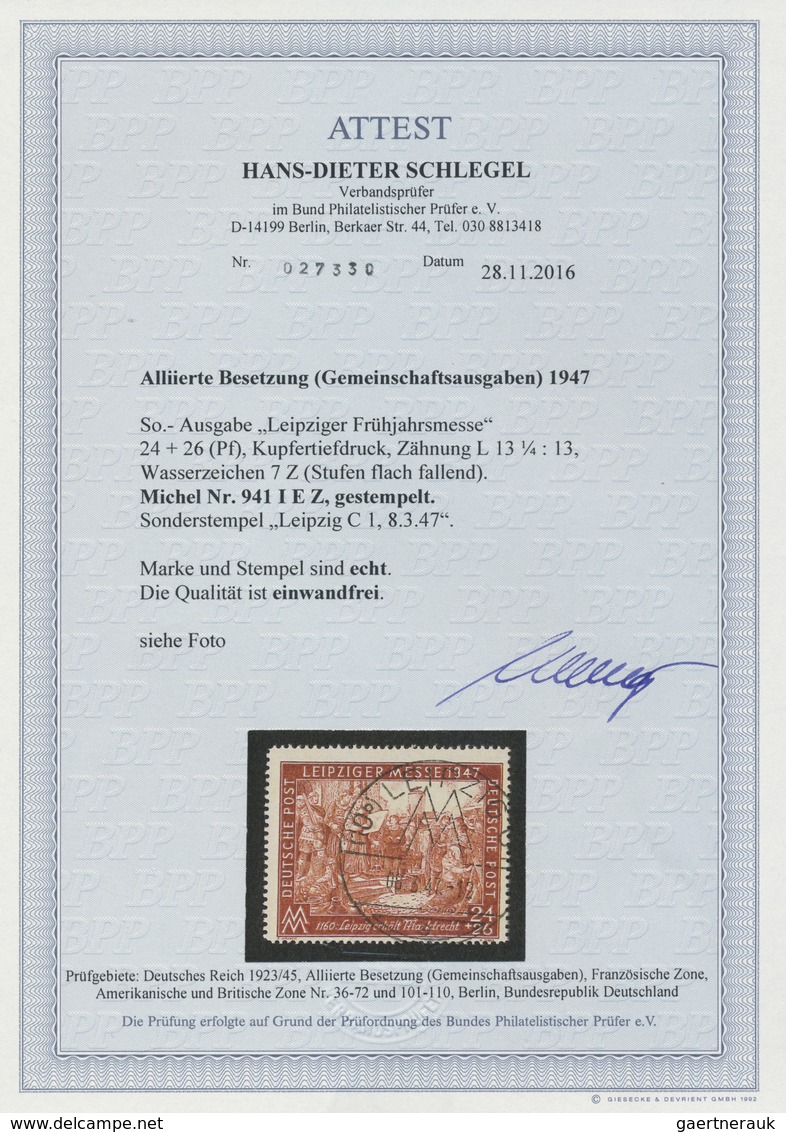 O Alliierte Besetzung - Gemeinschaftsausgaben: 1947, Leipziger Messe 24 + 26 Pf Kupfertiefdruck In Lin - Altri & Non Classificati