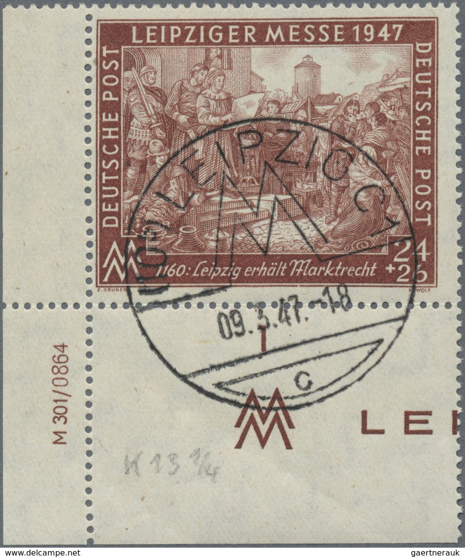 Brfst/O Alliierte Besetzung - Gemeinschaftsausgaben: 1947. Leipziger Frühjahrsmesse: 2x 24 Pf (1x lose, 1x B