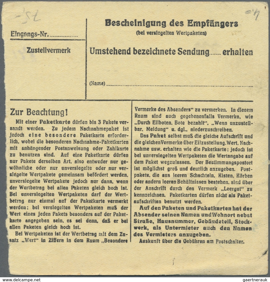 Br Sowjetische Zone - Berlin Und Brandenburg: 1945, 30 Pf Bräunlicholiv, 3 Paketkarten Mit MeF Von Je 4 - Sonstige & Ohne Zuordnung