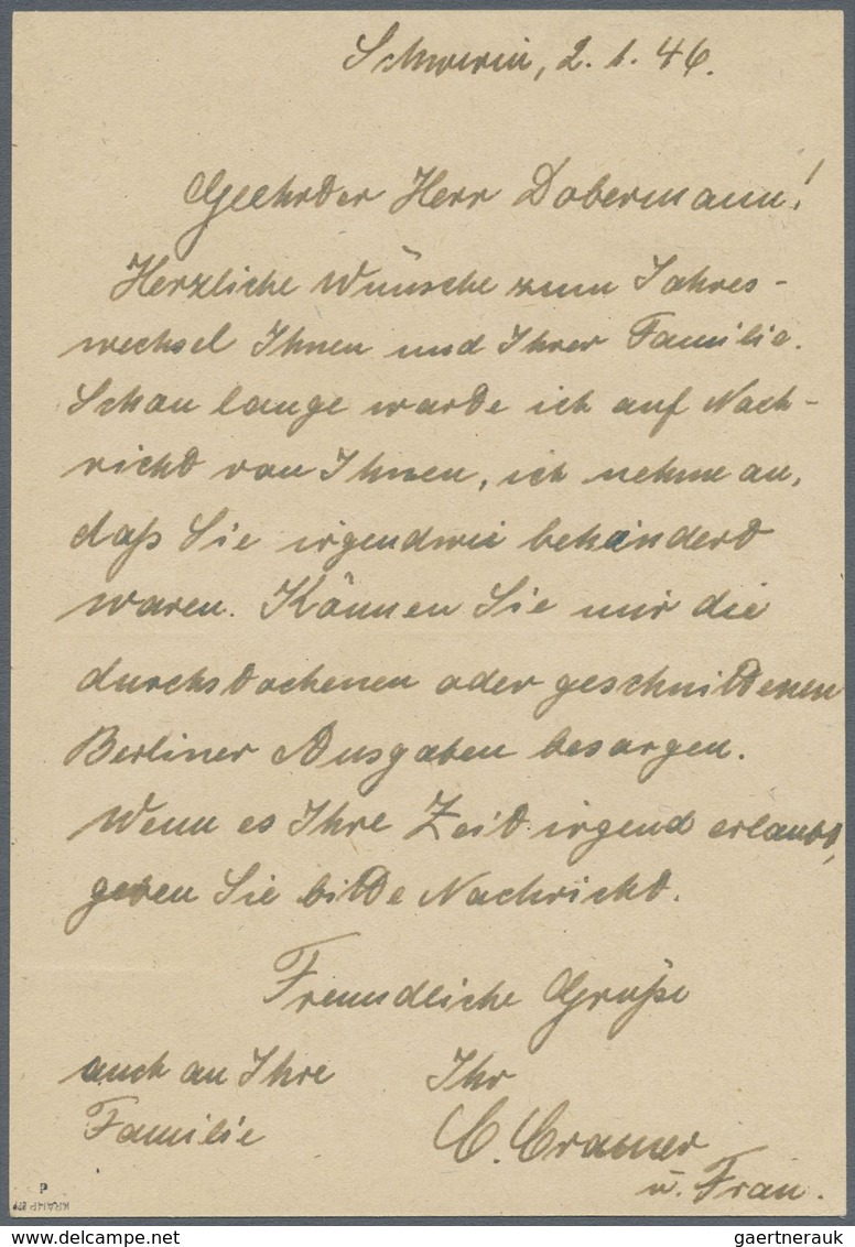 Br Sowjetische Zone - Mecklenburg-Vorpommern: 1945, 6 Pf Dkl'rotviolett Auf Glattem Papier, EF Auf Post - Other & Unclassified